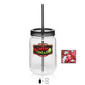 25 Oz. Mason Jar with Candy Hearts - Charcoal Gray